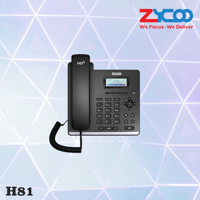 โทรศัพท์ตั้งโต๊ะ Sip 2 สายสำหรับธุรกิจสีดำพร้อมเครื่อง HD RJ9