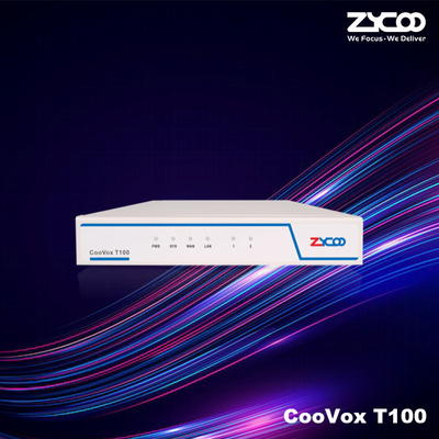 T100 ระบบโทรศัพท์ IPPBX พร้อมอินเทอร์เฟซแบบอะนาล็อก 2 พอร์ต ระบบโทรศัพท์สำหรับองค์กร VoIP รองรับ SIP/IMS Trunks ไม่จำกัด
